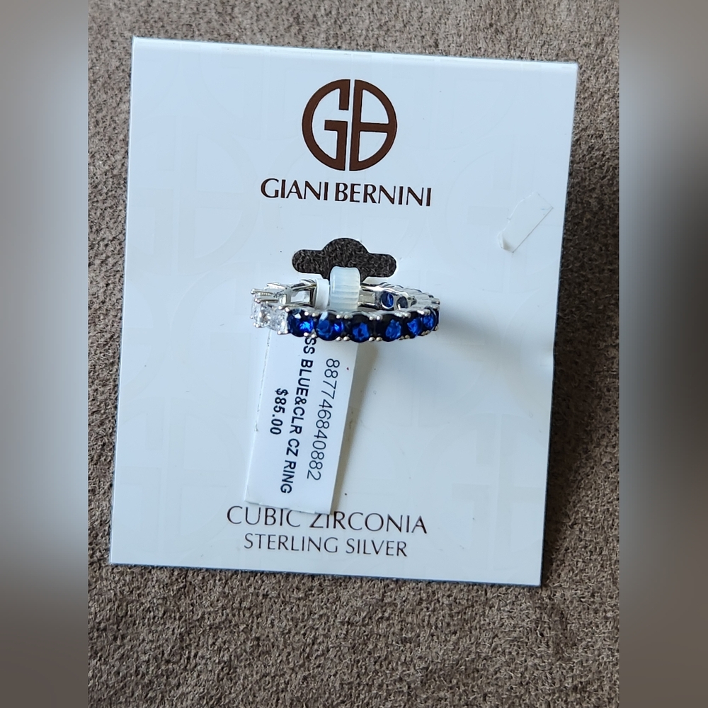 Giani Bernini Sterling Silver Ring Cubic Zirconia Size 7 NWT